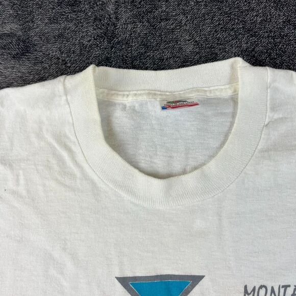 Vtg Fruit Of The Loom Montana Aztec Southwestern T-Shirt Single Stitch Bull L - Picture 3 of 10